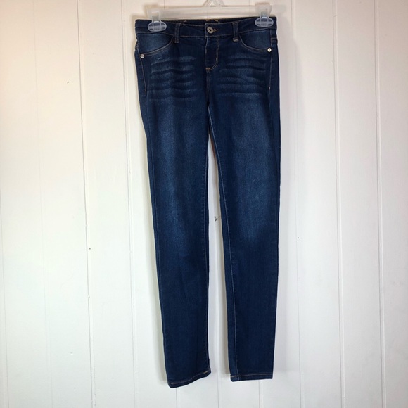 DKNY Skinny 4-Pocket Dark Blue Wash Jeans with Belt Loops - Picture 1 of 8